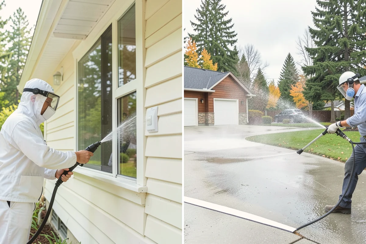 Flagstone Patio Cleaning in Stanwood, Snohomish County, WA - Remove debris and loose growth from joints