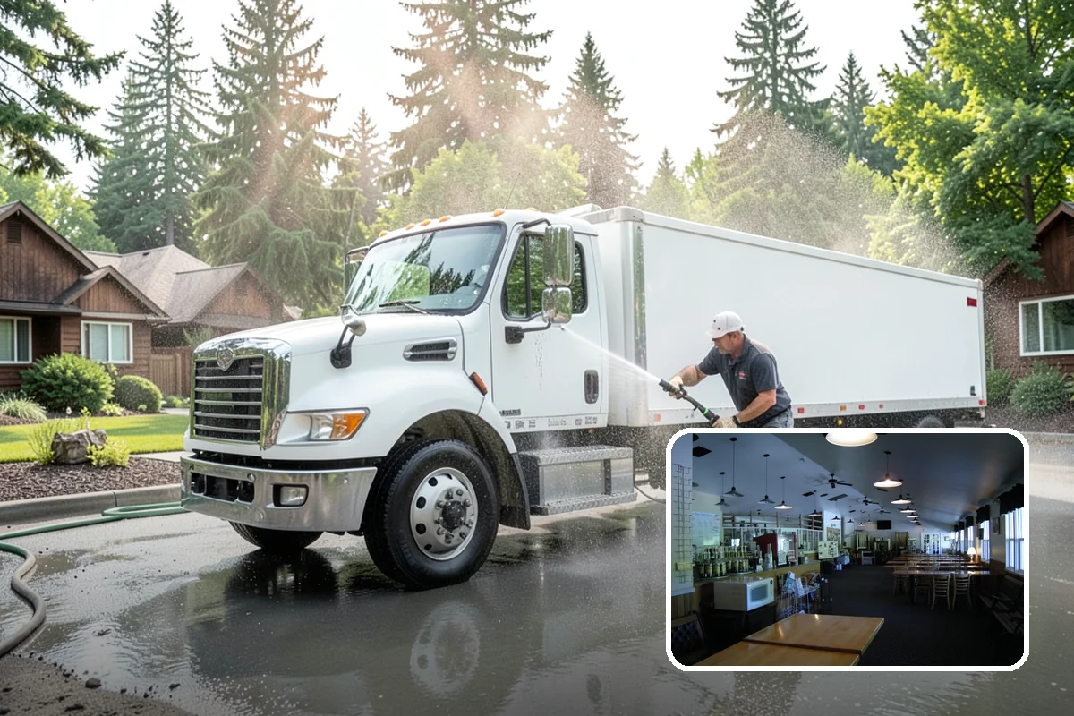 Fleet Washing in Black Diamond, King County, WA - Cleans the whole fleet on-site around your schedule