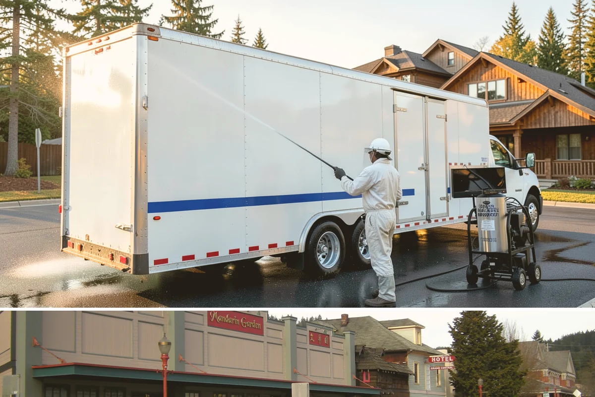 Fleet Washing in Issaquah, King County, WA - Winter's road spray makes regular washes especially valuable, though a year-round schedule keeps branding consistent.