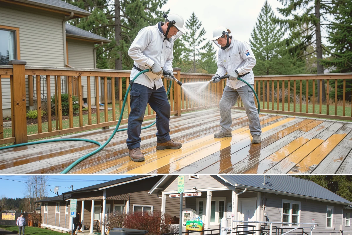 Fleet Washing in South Prairie, Pierce County, WA - Winter's road spray makes regular washes especially valuable, though a year-round schedule keeps branding consistent.