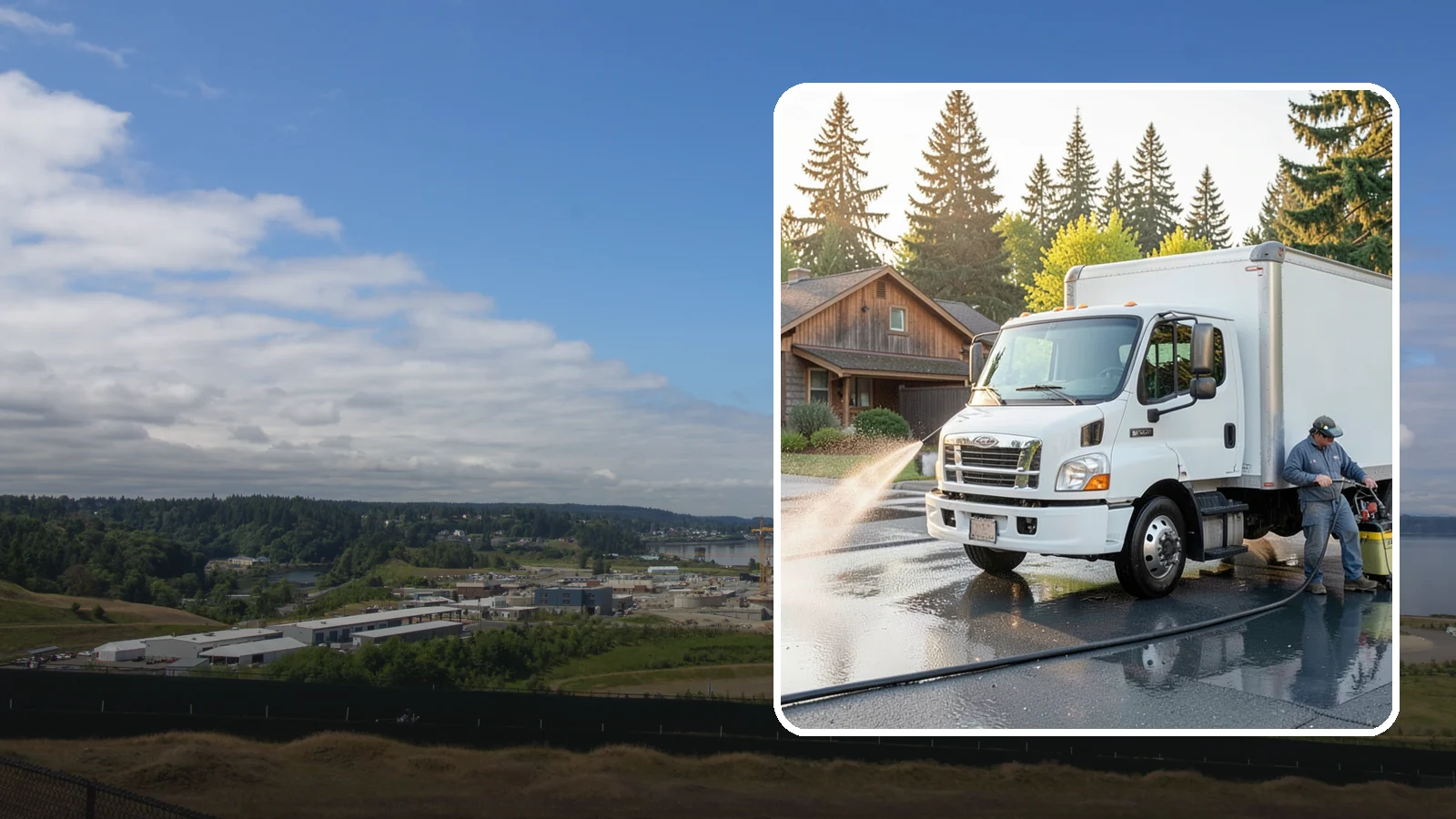 Fleet Washing in University Place, Pierce County, WA - We wash entire vehicle fleets on-site so your Washington company's trucks and vans stay road-ready and brand-presentable.