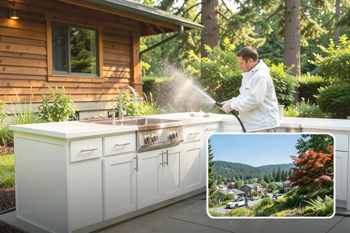 Food Truck Cleaning in Index, Snohomish County, WA - Degreases the service window and cooking-side panels