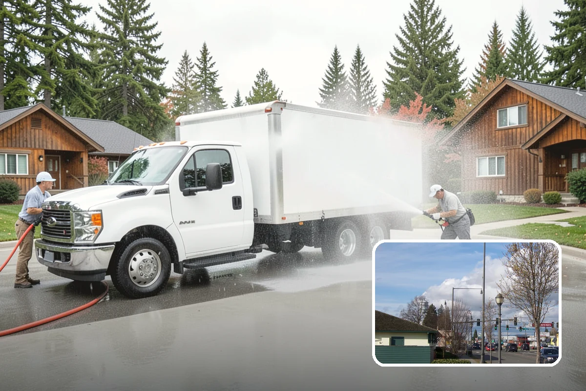 Food Truck Cleaning in Marysville, Snohomish County, WA - Degreases the service window and cooking-side panels