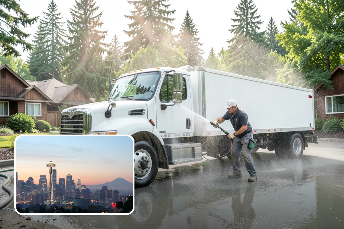 Food Truck Cleaning in Seattle, King County, WA - Degreases the service window and cooking-side panels