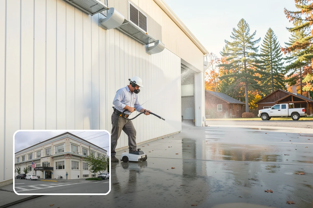 Foundation Cleaning in Anacortes, Skagit County, WA - Removes mud splash and moss from the base of the home