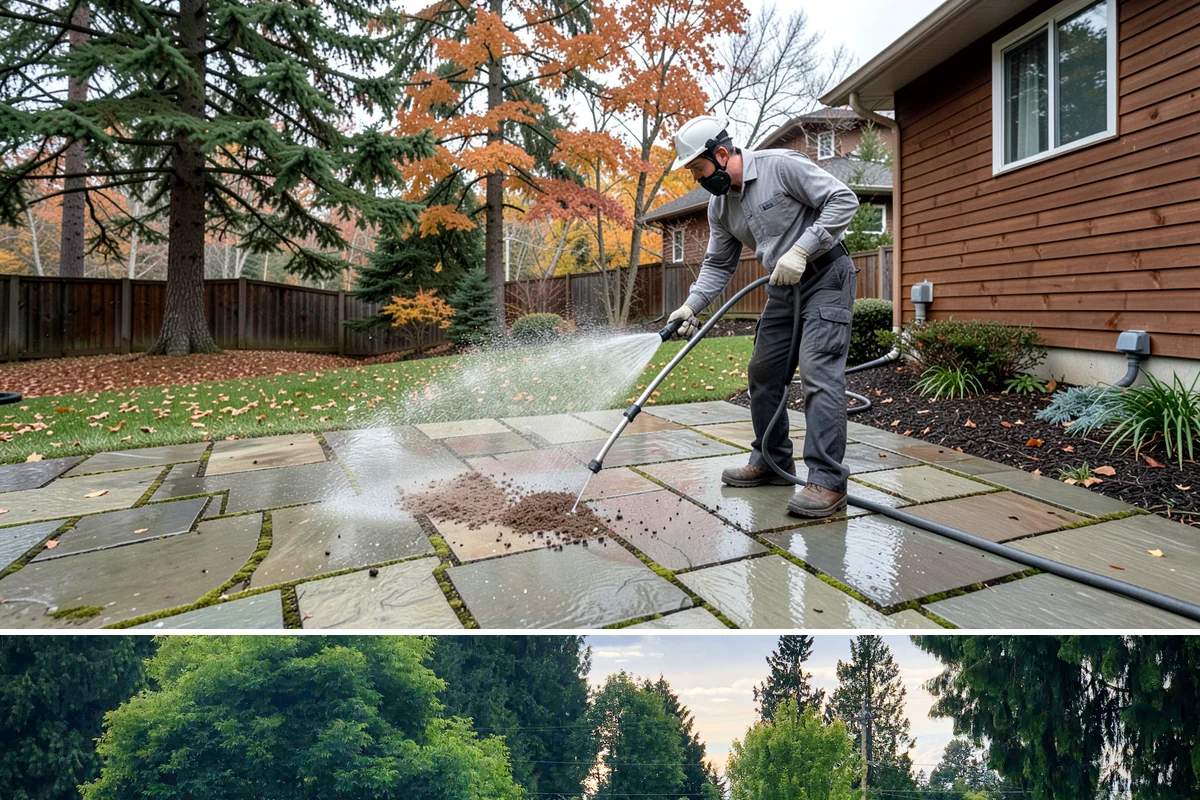 Foundation Cleaning in Bonney Lake, Pierce County, WA - Late spring or summer is ideal so the foundation dries fully after clearing the mud and moss of winter.