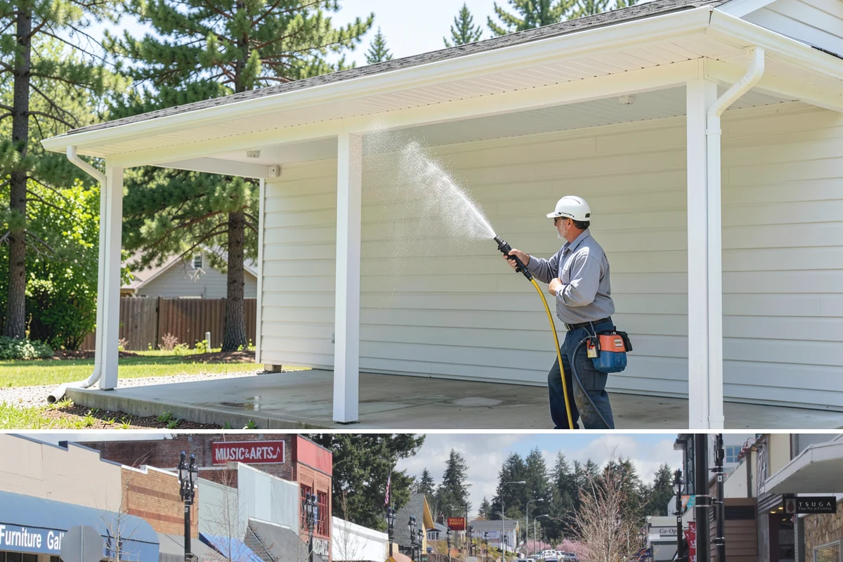 Foundation Cleaning in Bothell, King County, WA - Late spring or summer is ideal so the foundation dries fully after clearing the mud and moss of winter.