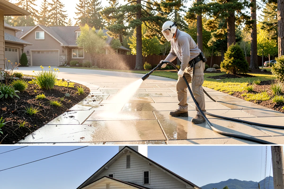 Foundation Cleaning in Concrete, Skagit County, WA - Late spring or summer is ideal so the foundation dries fully after clearing the mud and moss of winter.