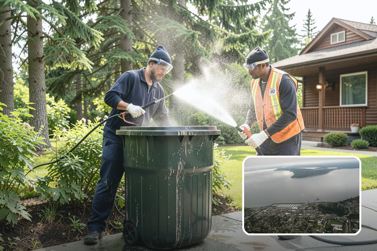 Foundation Cleaning in Des Moines, King County, WA - Removes mud splash and moss from the base of the home