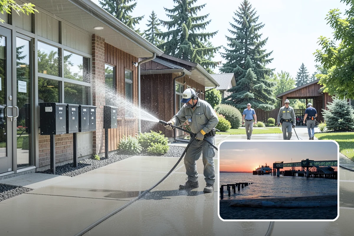 Foundation Cleaning in Edmonds, Snohomish County, WA - Removes mud splash and moss from the base of the home