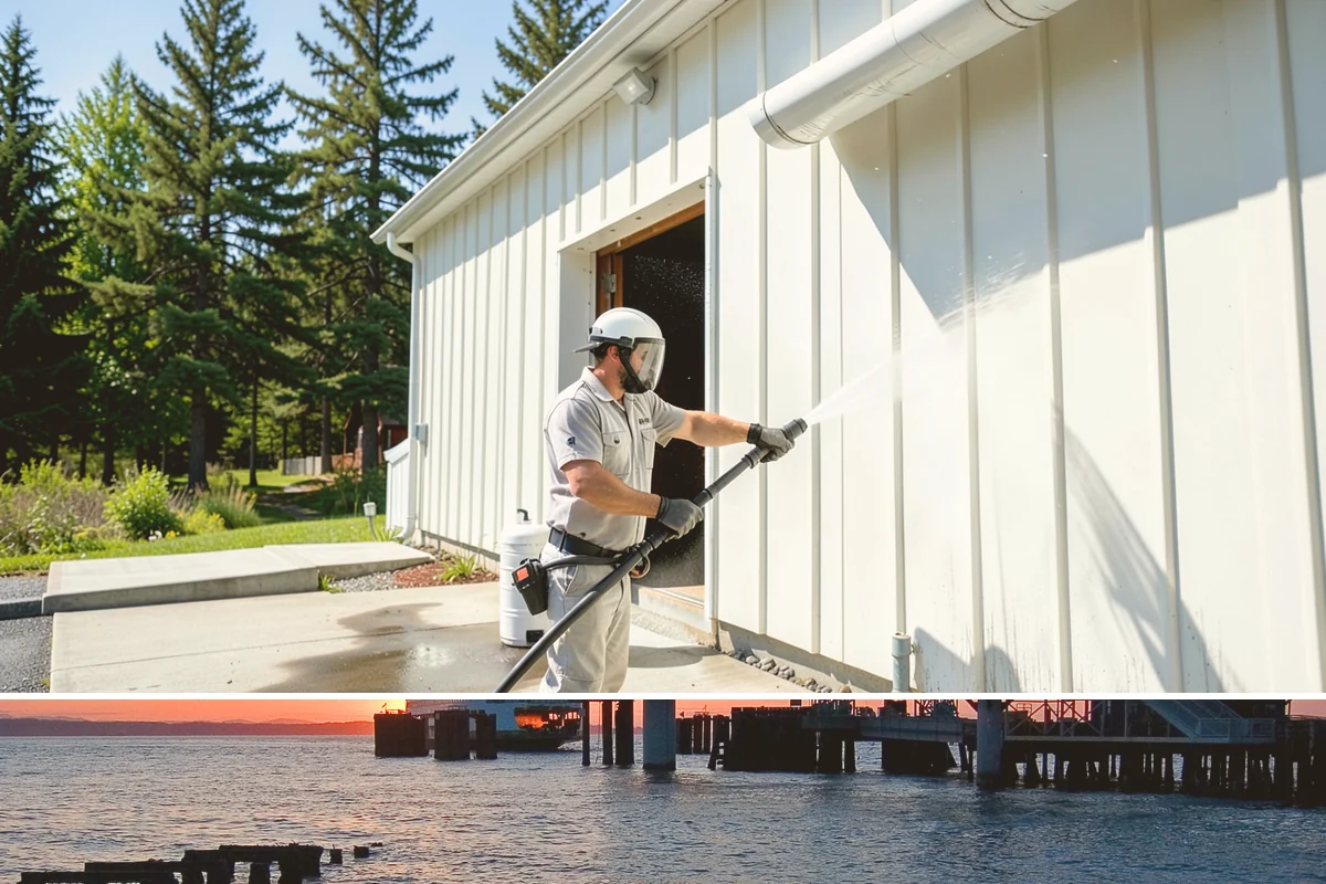 Foundation Cleaning in Edmonds, Snohomish County, WA - Late spring or summer is ideal so the foundation dries fully after clearing the mud and moss of winter.