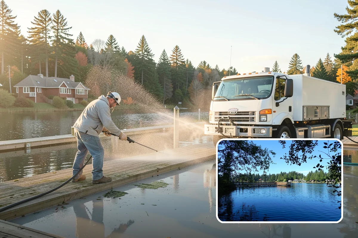 Foundation Cleaning in Federal Way, King County, WA - Removes mud splash and moss from the base of the home