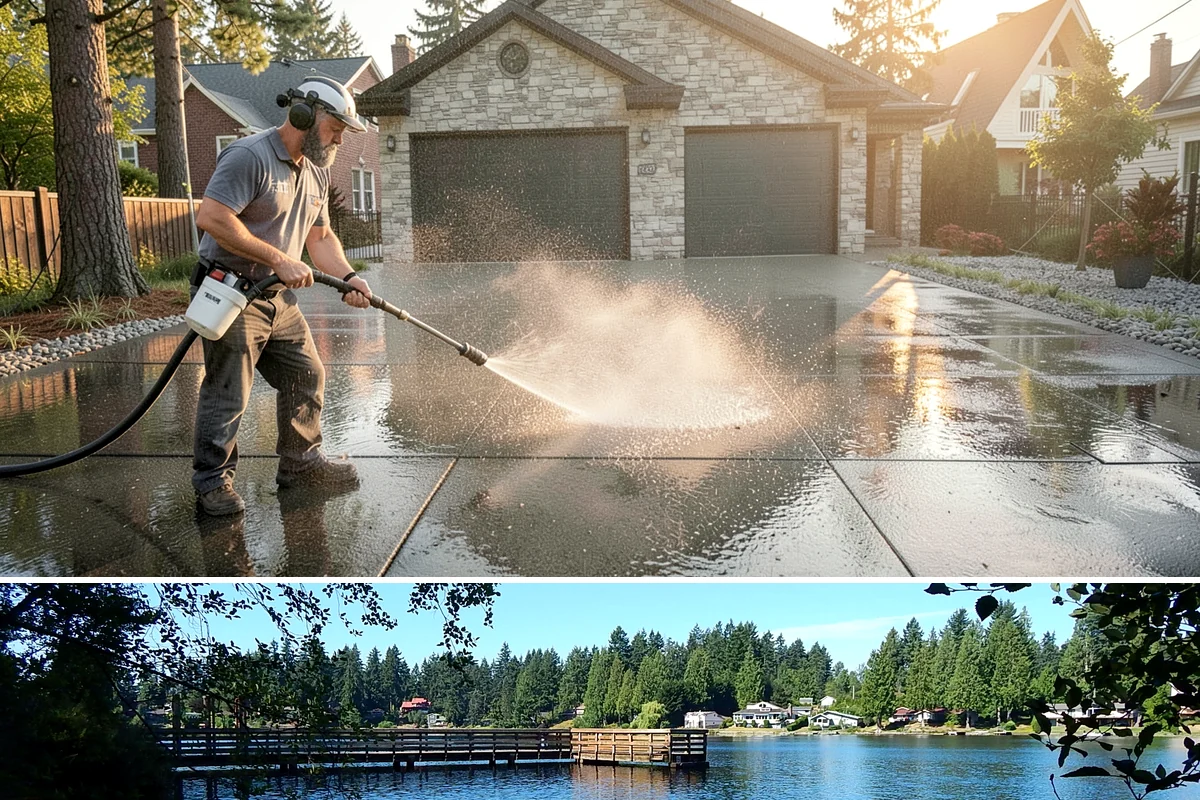 Foundation Cleaning in Federal Way, King County, WA - Late spring or summer is ideal so the foundation dries fully after clearing the mud and moss of winter.