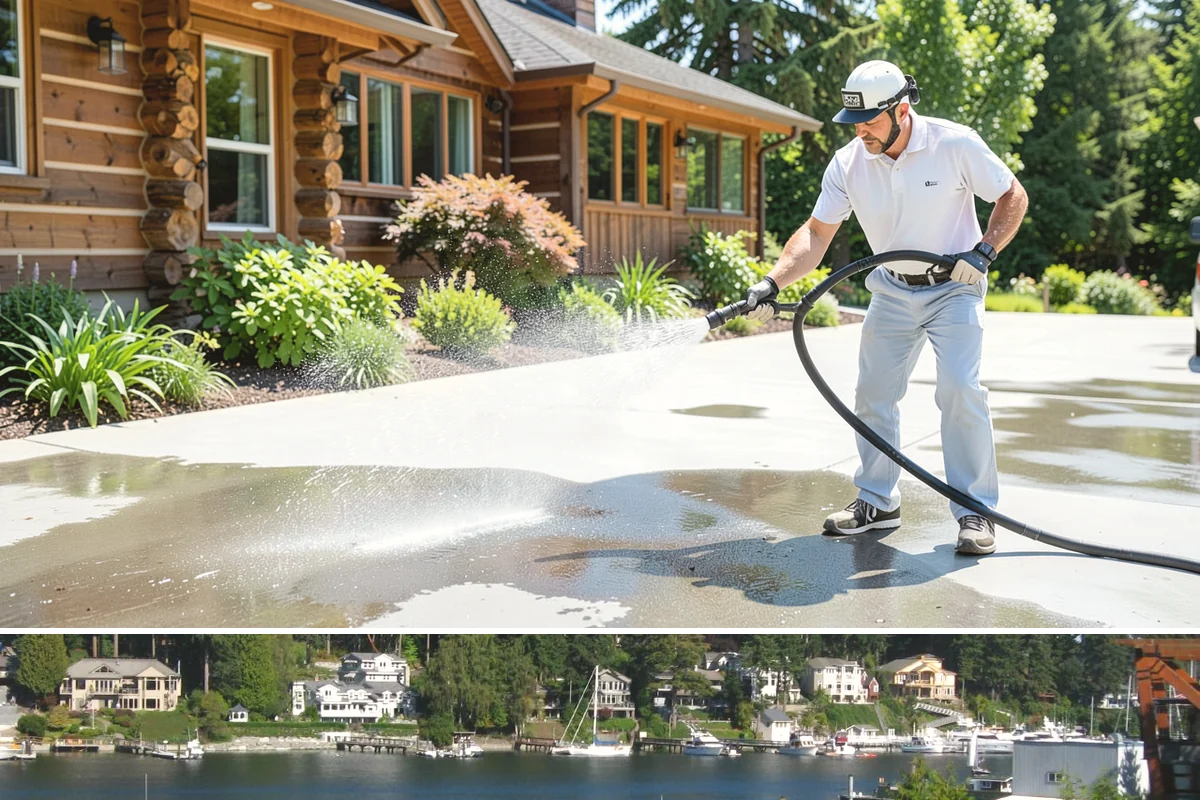 Foundation Cleaning in Gig Harbor, Pierce County, WA - Late spring or summer is ideal so the foundation dries fully after clearing the mud and moss of winter.