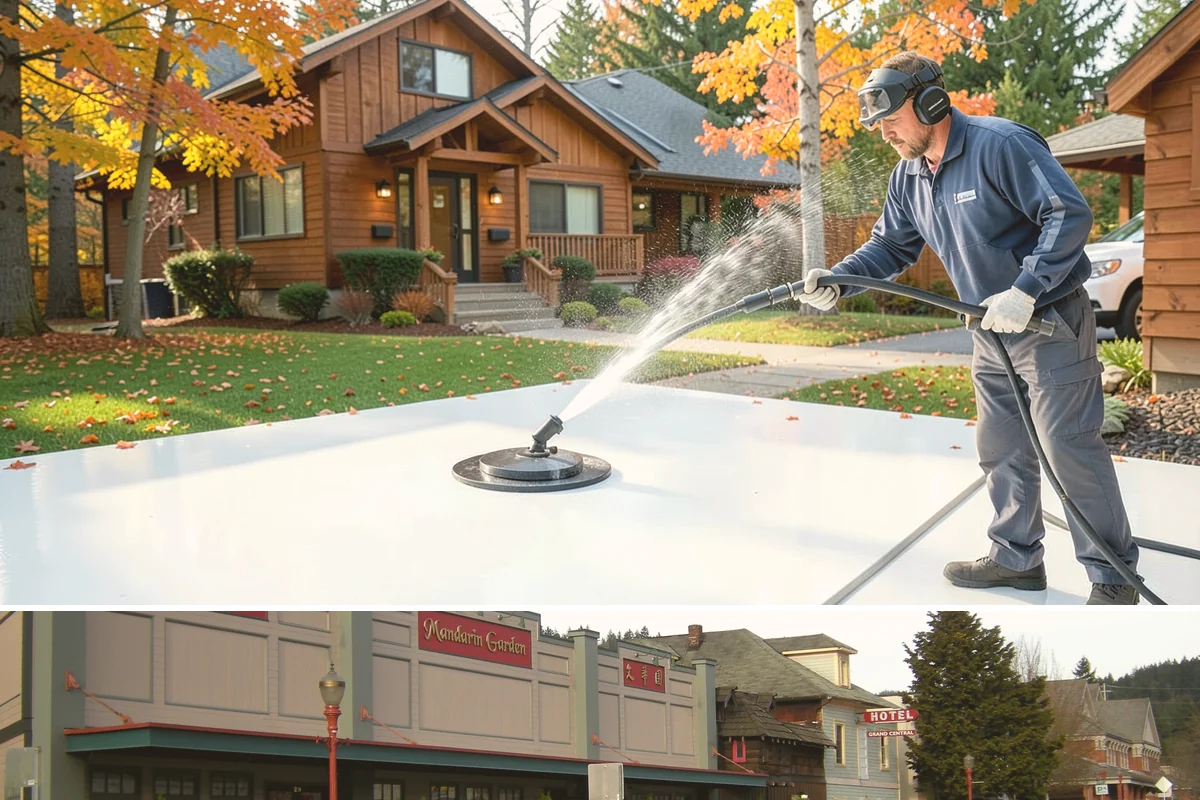 Foundation Cleaning in Issaquah, King County, WA - Late spring or summer is ideal so the foundation dries fully after clearing the mud and moss of winter.