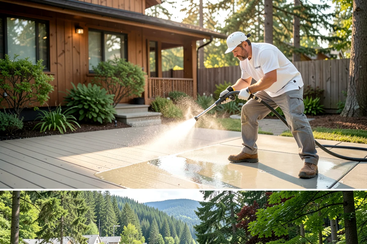 Foundation Cleaning in Lake Forest Park, King County, WA - Late spring or summer is ideal so the foundation dries fully after clearing the mud and moss of winter.