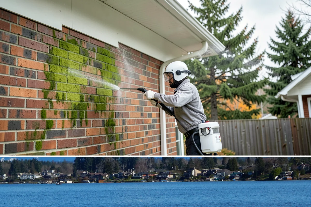 Foundation Cleaning in Lake Stevens, Snohomish County, WA - Late spring or summer is ideal so the foundation dries fully after clearing the mud and moss of winter.