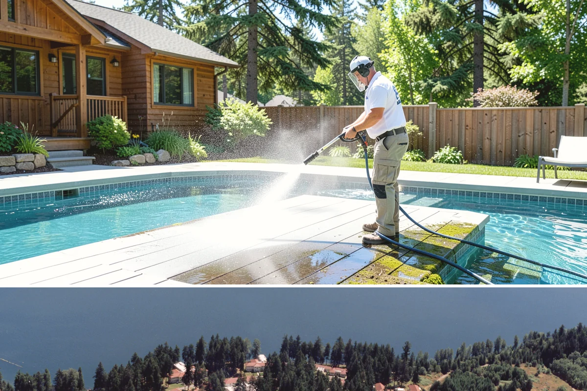 Foundation Cleaning in Lakewood, Pierce County, WA - Late spring or summer is ideal so the foundation dries fully after clearing the mud and moss of winter.