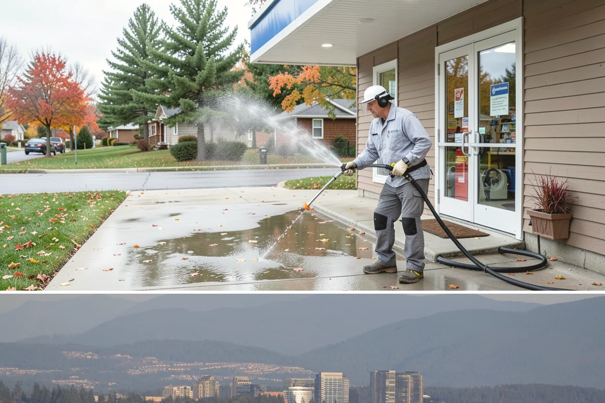 Foundation Cleaning in Medina, King County, WA - Late spring or summer is ideal so the foundation dries fully after clearing the mud and moss of winter.