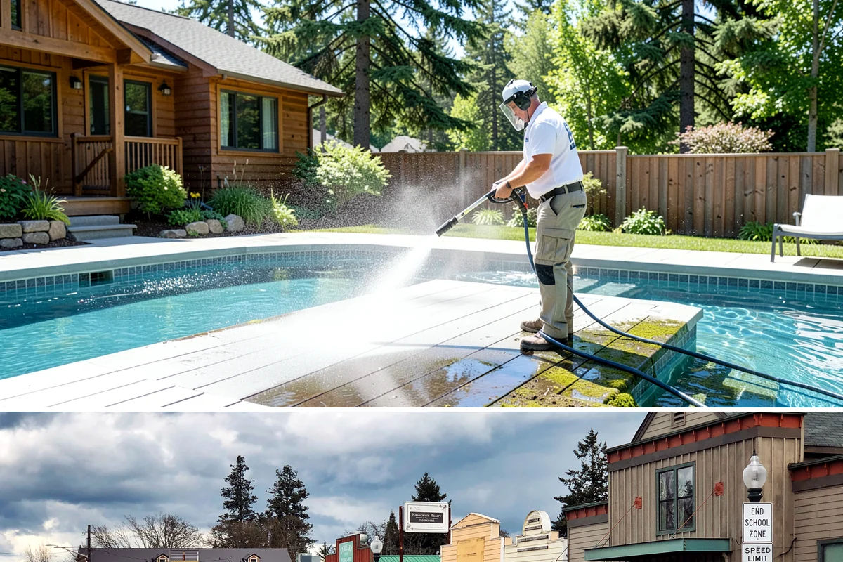 Foundation Cleaning in Roy, Pierce County, WA - Late spring or summer is ideal so the foundation dries fully after clearing the mud and moss of winter.