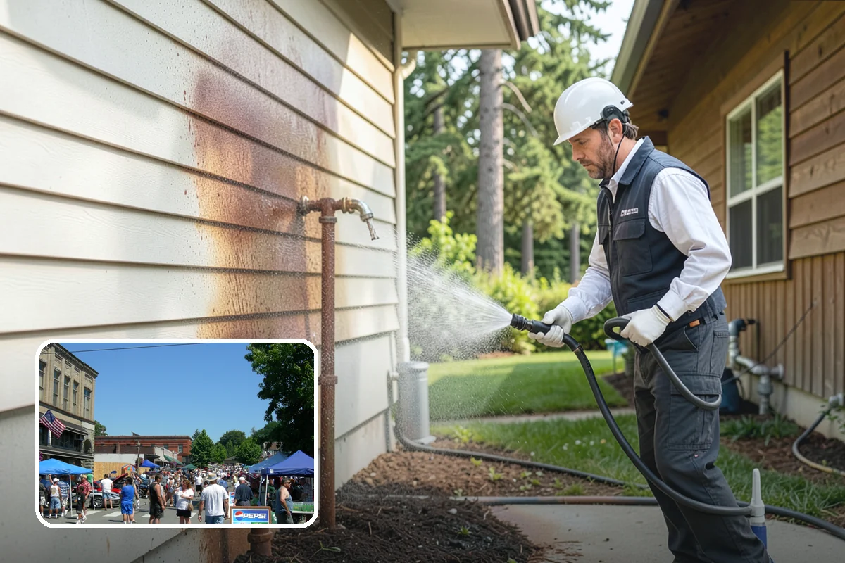 Foundation Cleaning in Snohomish, Snohomish County, WA - Removes mud splash and moss from the base of the home
