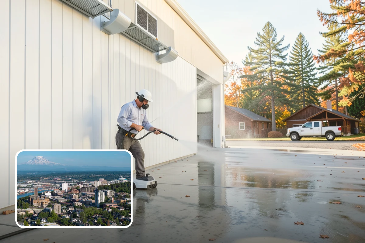 Foundation Cleaning in Tacoma, Pierce County, WA - Removes mud splash and moss from the base of the home