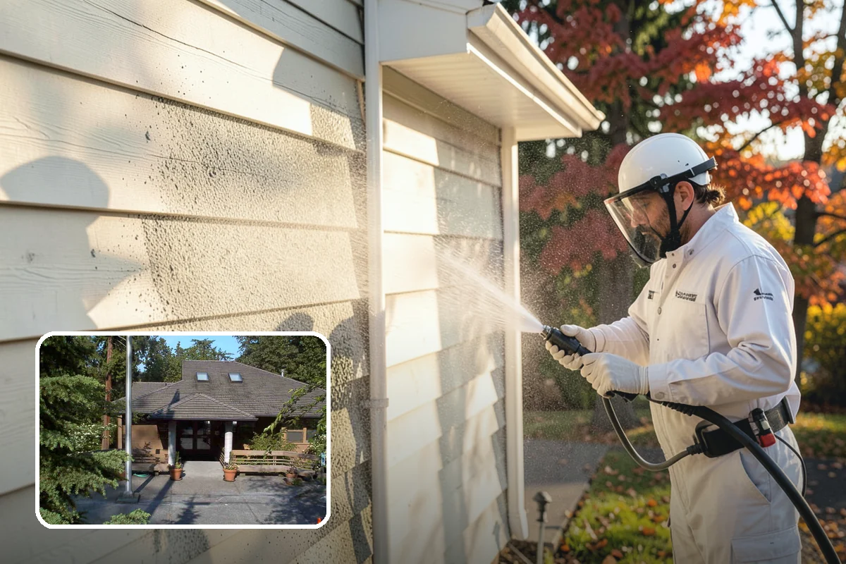 Foundation Cleaning in Yarrow Point, King County, WA - Removes mud splash and moss from the base of the home