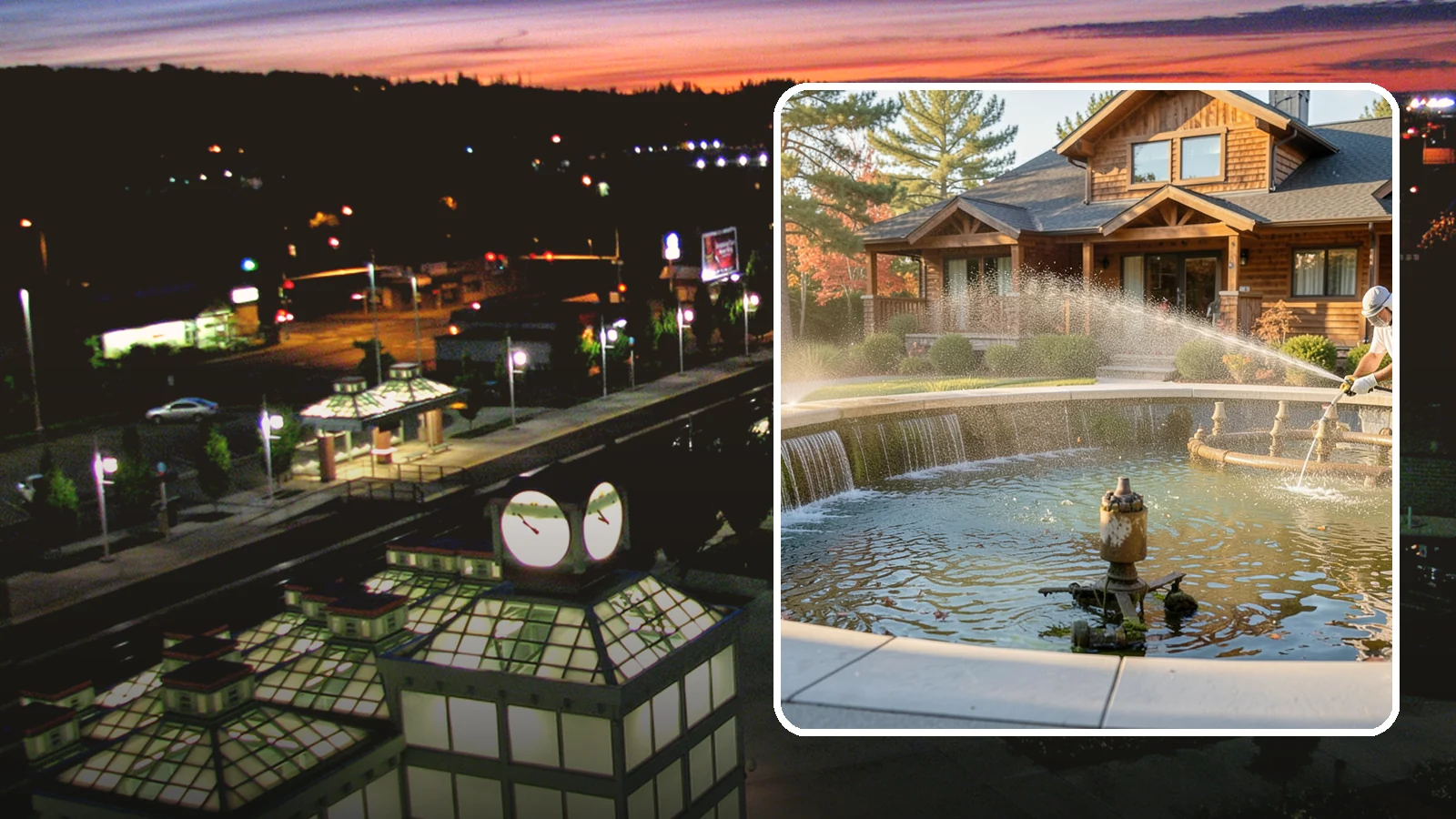 Fountain Cleaning in Auburn, King County, WA - We clean outdoor fountains to clear algae, mineral scale, and hard-water lines from basins and cascading surfaces.