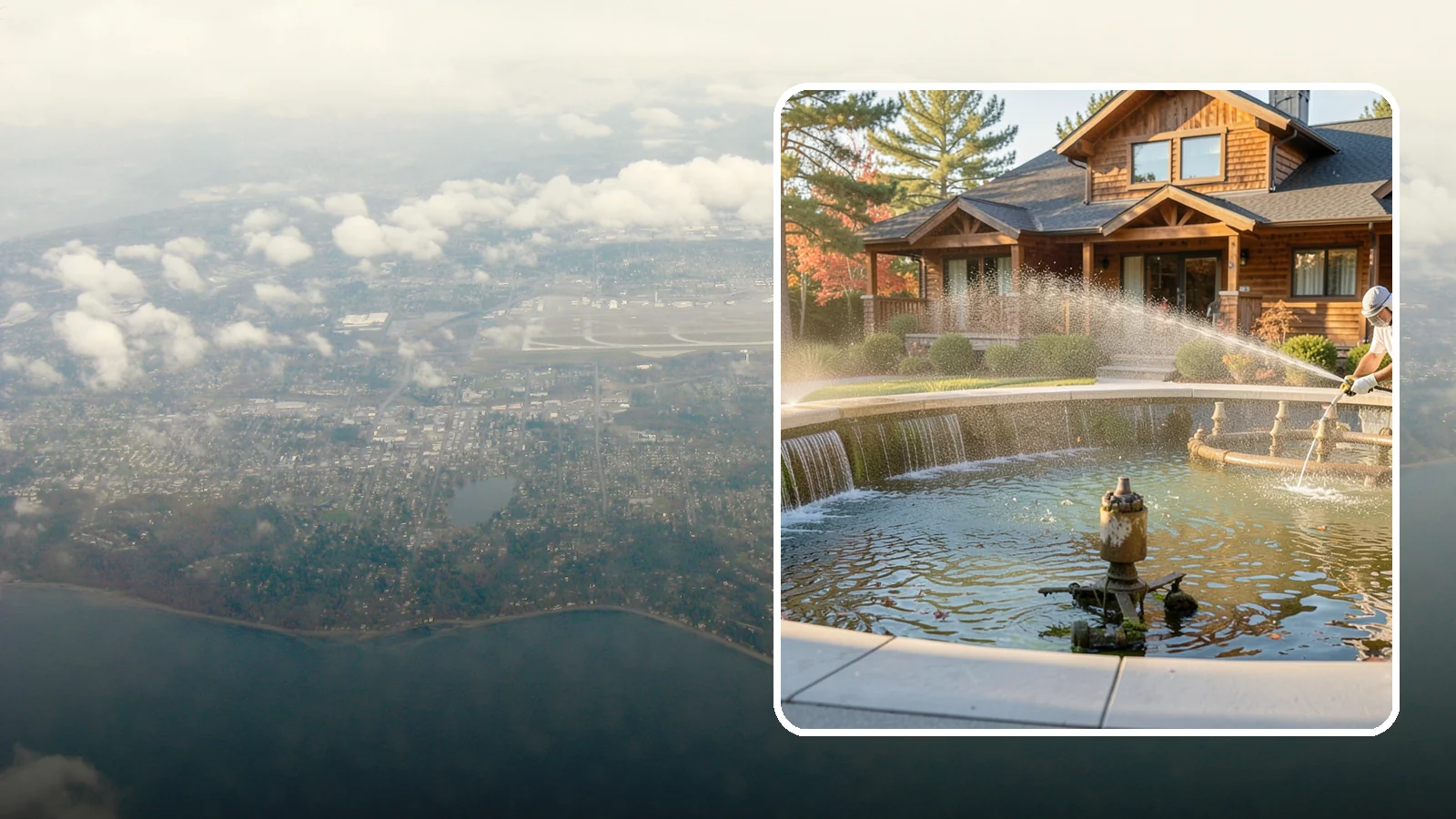 Fountain Cleaning in Burien, King County, WA - We clean outdoor fountains to clear algae, mineral scale, and hard-water lines from basins and cascading surfaces.