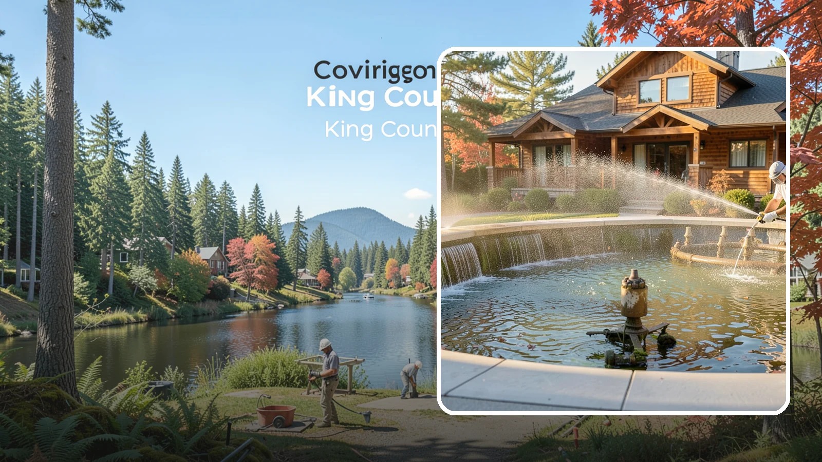 Fountain Cleaning in Covington, King County, WA - We clean outdoor fountains to clear algae, mineral scale, and hard-water lines from basins and cascading surfaces.