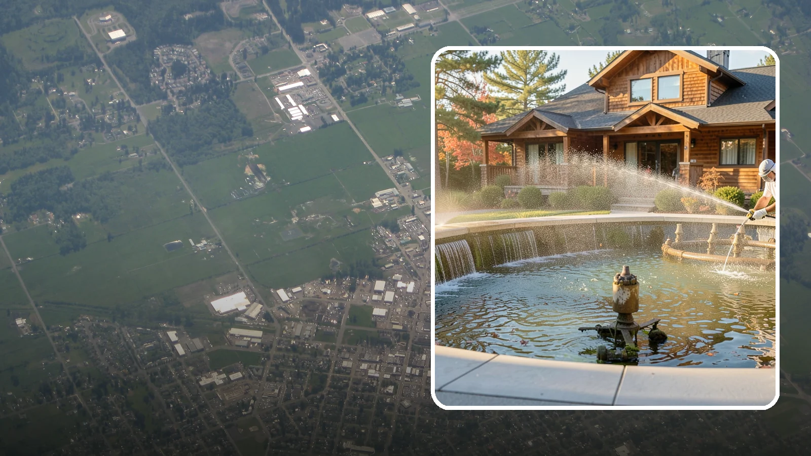 Fountain Cleaning in Enumclaw, King County, WA - We clean outdoor fountains to clear algae, mineral scale, and hard-water lines from basins and cascading surfaces.