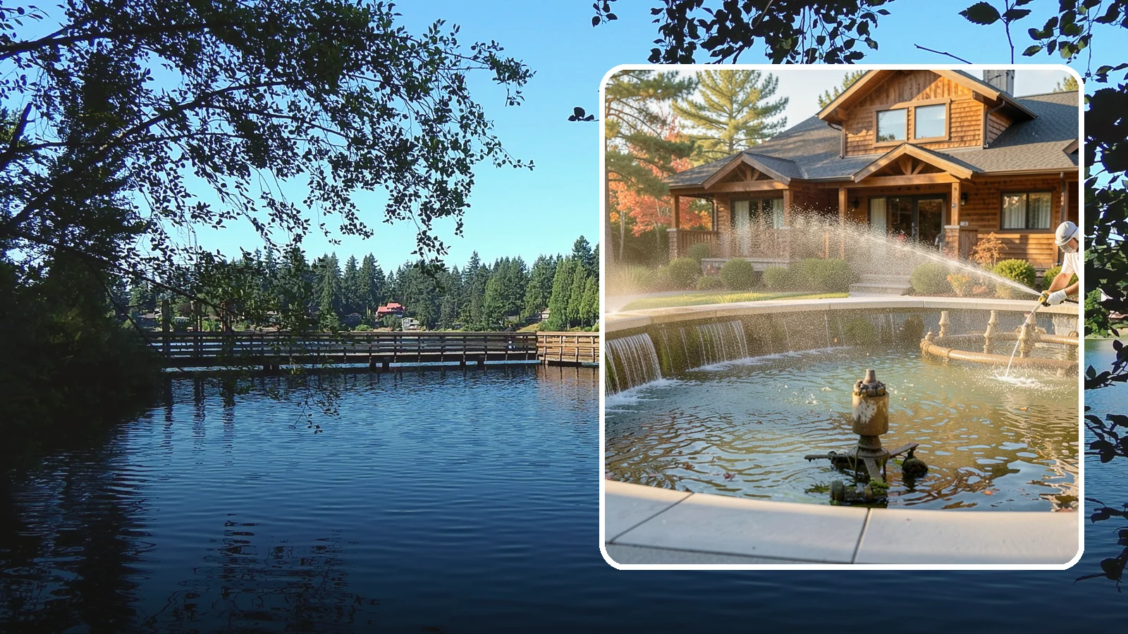 Fountain Cleaning in Federal Way, King County, WA - We clean outdoor fountains to clear algae, mineral scale, and hard-water lines from basins and cascading surfaces.