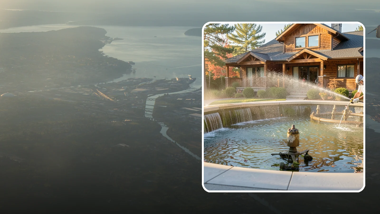 Fountain Cleaning in Fife, Pierce County, WA - We clean outdoor fountains to clear algae, mineral scale, and hard-water lines from basins and cascading surfaces.
