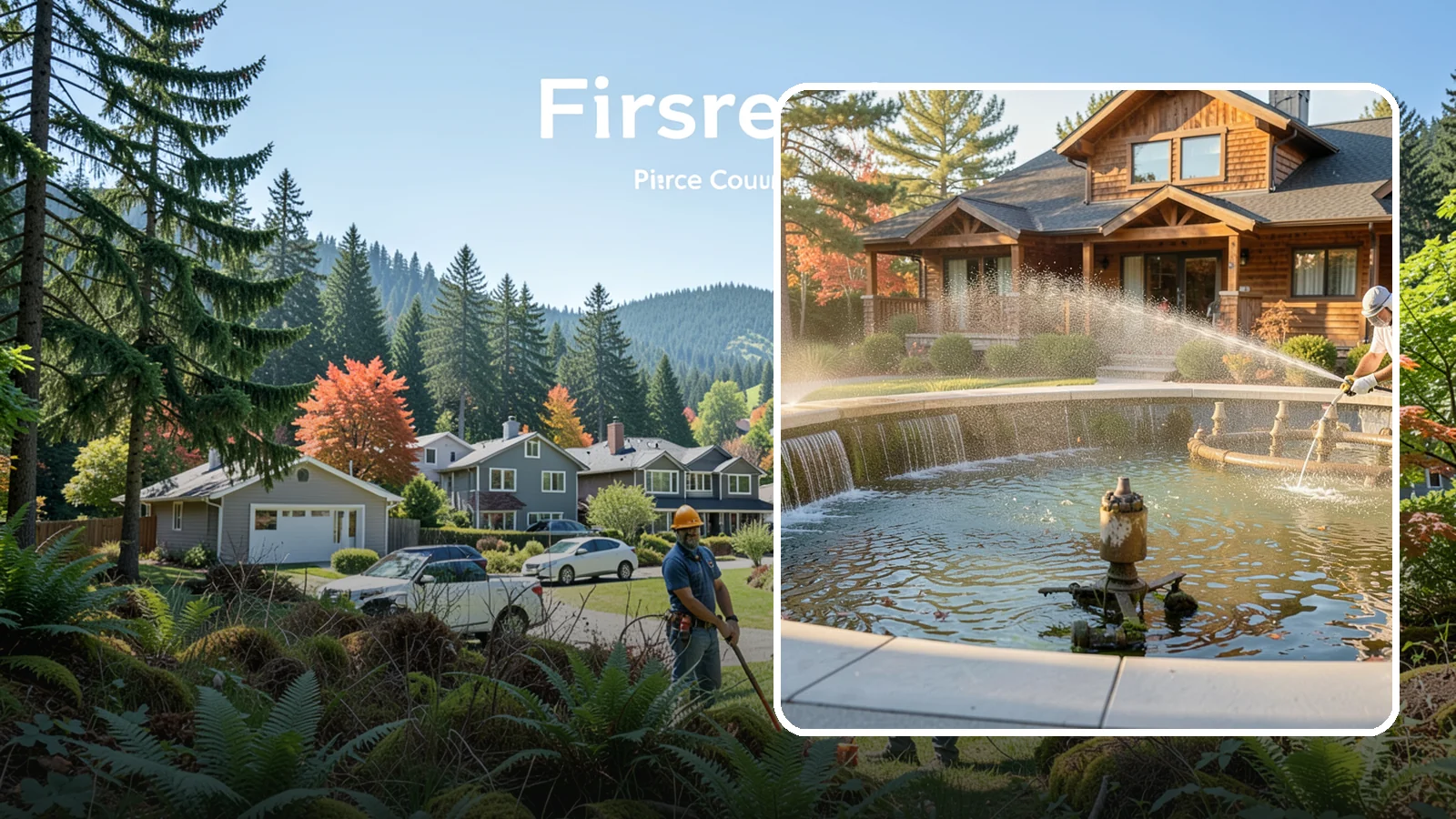 Fountain Cleaning in Fircrest, Pierce County, WA - We clean outdoor fountains to clear algae, mineral scale, and hard-water lines from basins and cascading surfaces.