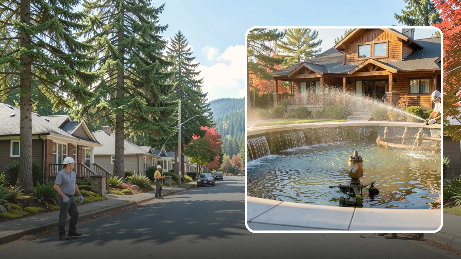 Fountain Cleaning in Hunts Point, King County, WA - We clean outdoor fountains to clear algae, mineral scale, and hard-water lines from basins and cascading surfaces.