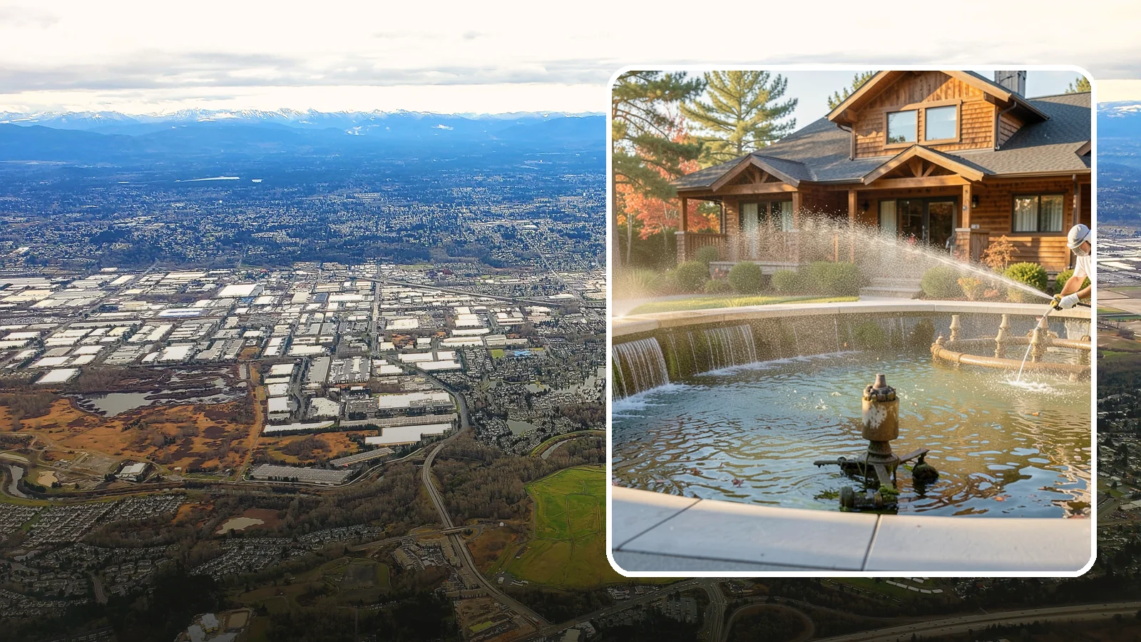 Fountain Cleaning in Kent, King County, WA - We clean outdoor fountains to clear algae, mineral scale, and hard-water lines from basins and cascading surfaces.