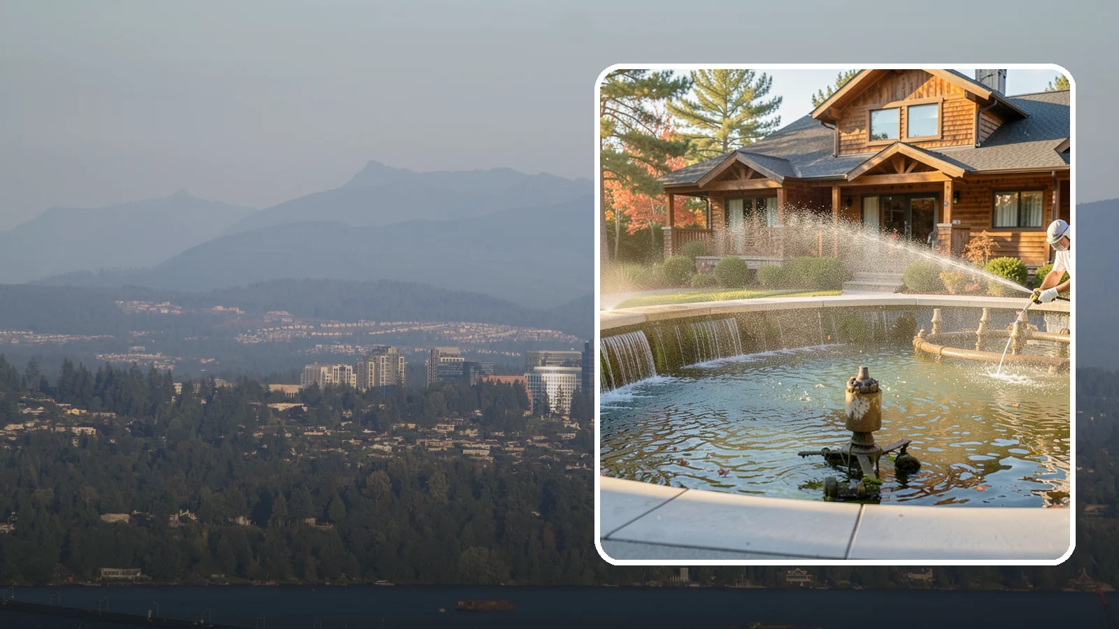 Fountain Cleaning in Medina, King County, WA - We clean outdoor fountains to clear algae, mineral scale, and hard-water lines from basins and cascading surfaces.