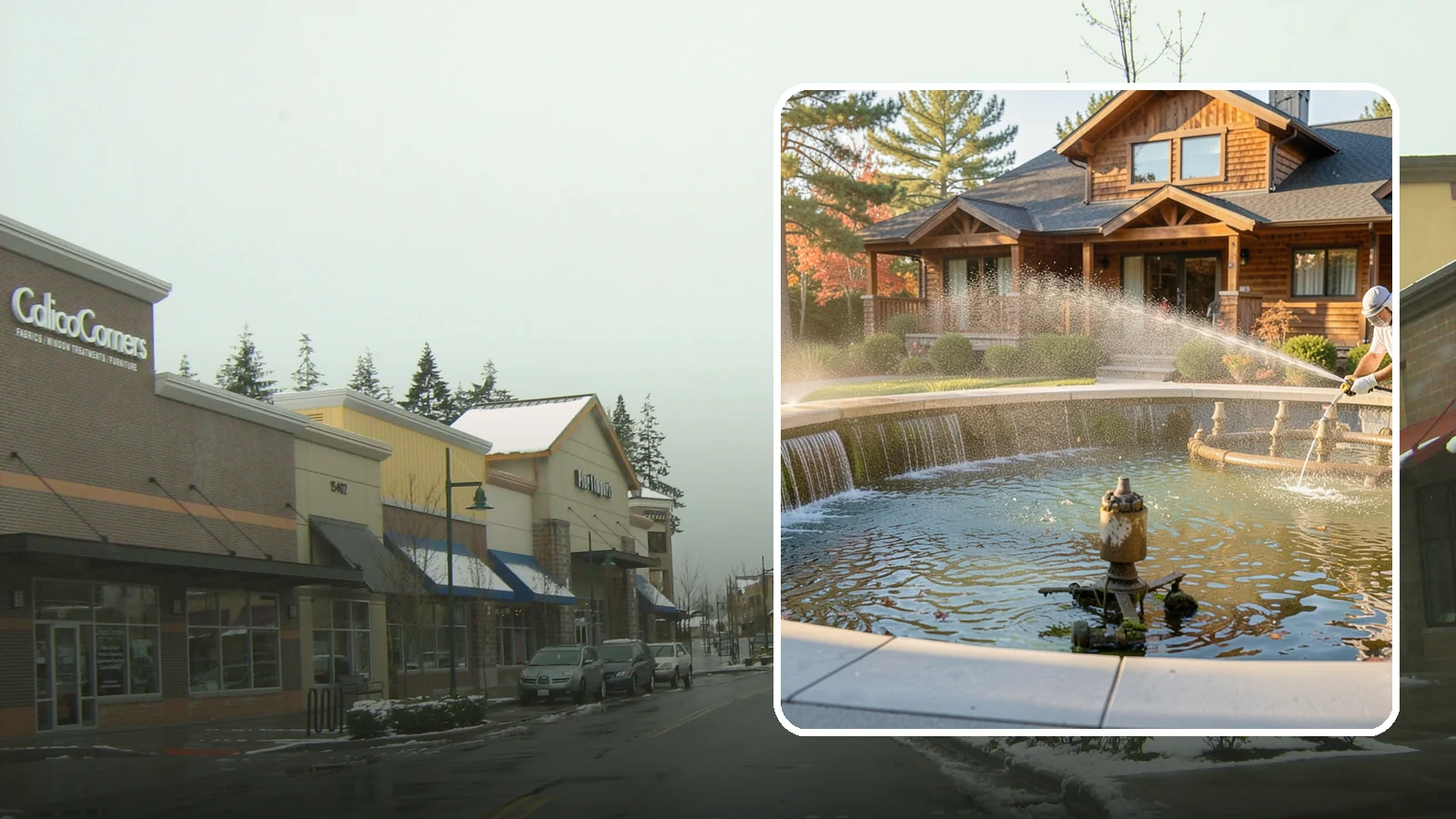 Fountain Cleaning in Mill Creek, Snohomish County, WA - We clean outdoor fountains to clear algae, mineral scale, and hard-water lines from basins and cascading surfaces.