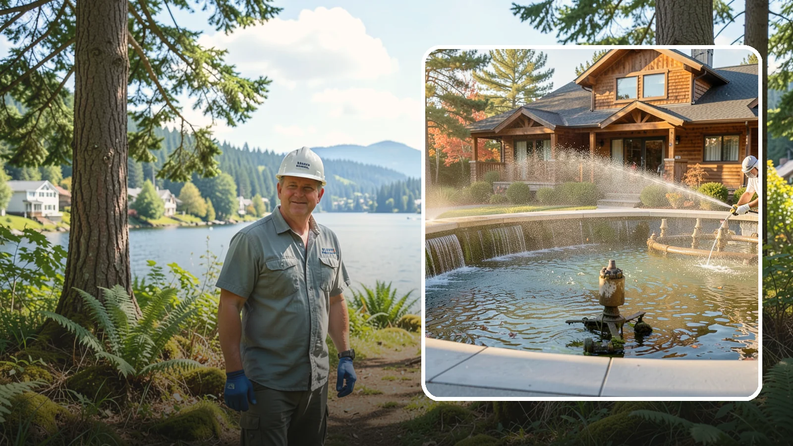Fountain Cleaning in Milton, King County, WA - We clean outdoor fountains to clear algae, mineral scale, and hard-water lines from basins and cascading surfaces.