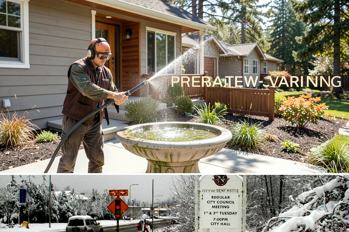 Fountain Cleaning in Newcastle, King County, WA - Clean fountains in spring before summer use and again in fall to clear algae before water sits through the wet season.