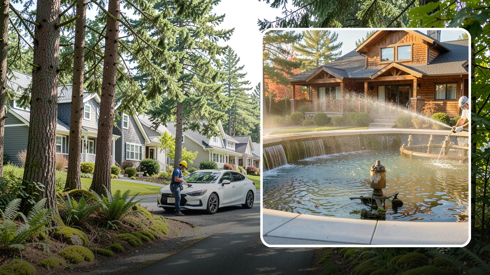 Fountain Cleaning in Normandy Park, King County, WA - We clean outdoor fountains to clear algae, mineral scale, and hard-water lines from basins and cascading surfaces.