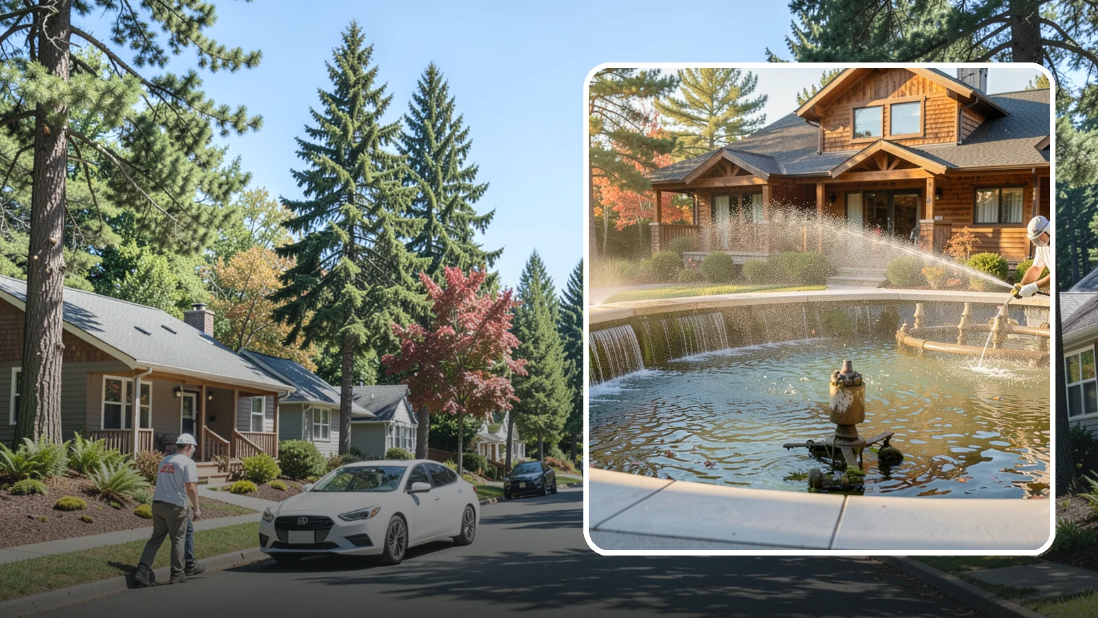 Fountain Cleaning in Orting, Pierce County, WA - We clean outdoor fountains to clear algae, mineral scale, and hard-water lines from basins and cascading surfaces.