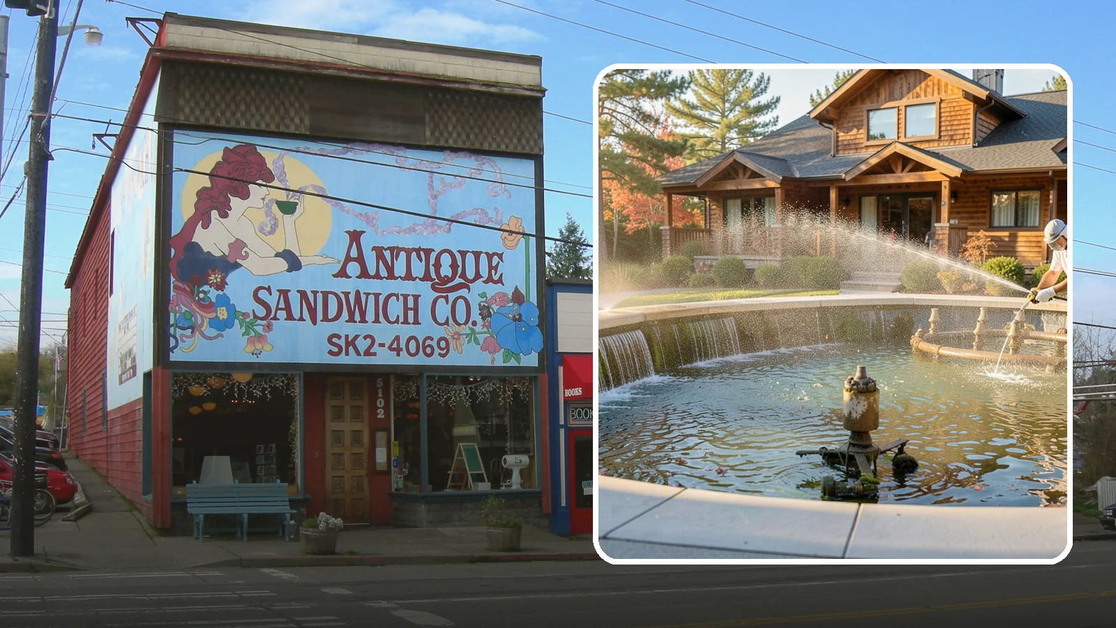 Fountain Cleaning in Ruston, Pierce County, WA - We clean outdoor fountains to clear algae, mineral scale, and hard-water lines from basins and cascading surfaces.