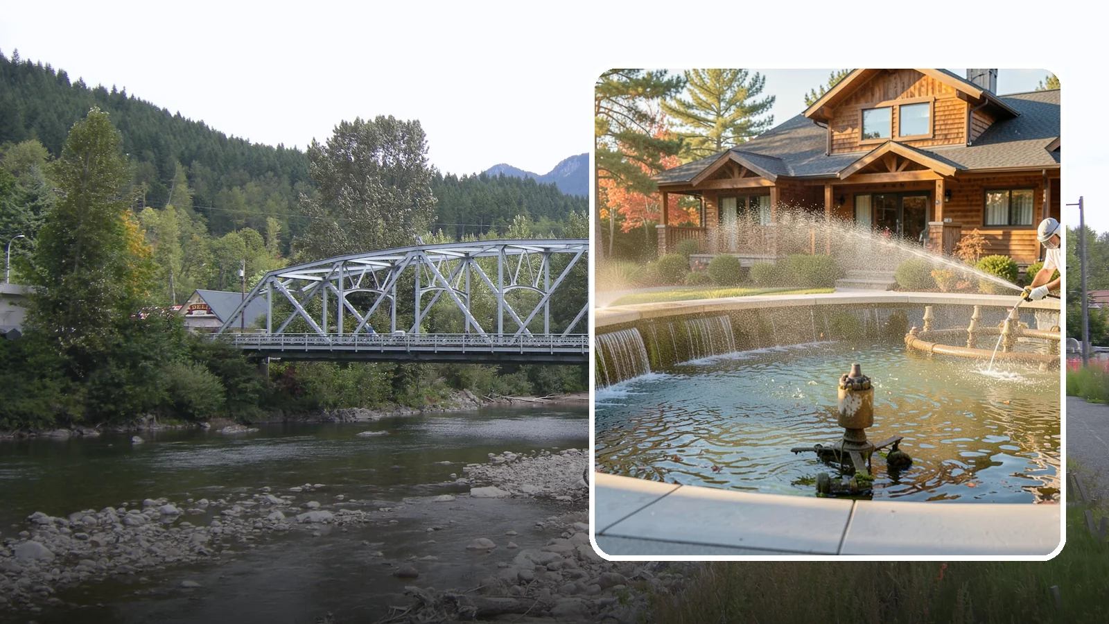 Fountain Cleaning in Skykomish, King County, WA - We clean outdoor fountains to clear algae, mineral scale, and hard-water lines from basins and cascading surfaces.