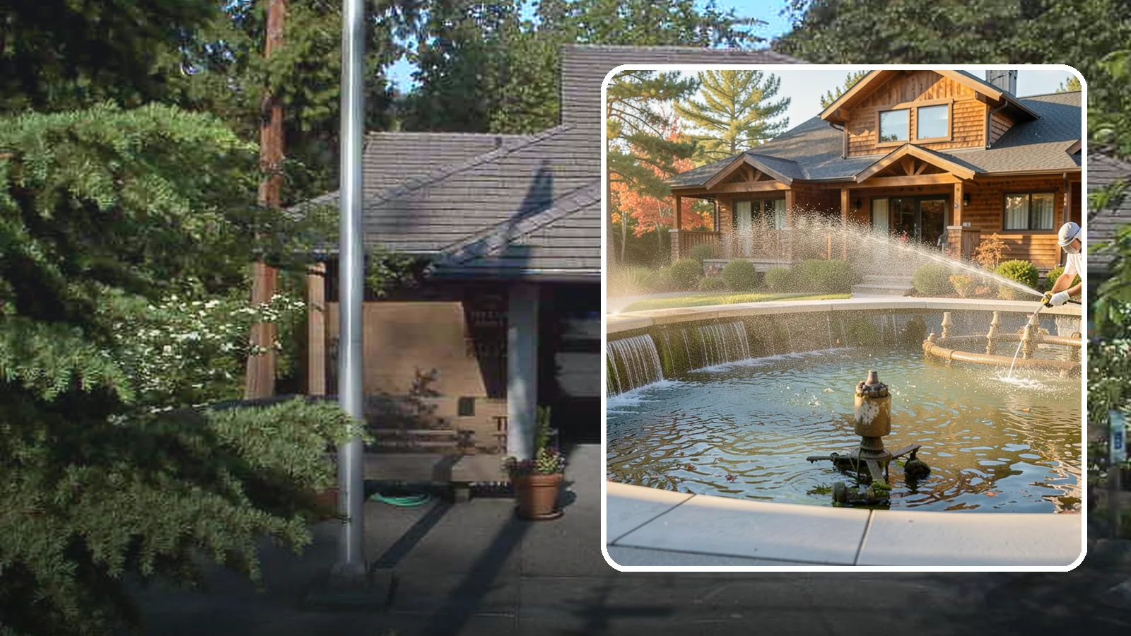 Fountain Cleaning in Yarrow Point, King County, WA - We clean outdoor fountains to clear algae, mineral scale, and hard-water lines from basins and cascading surfaces.
