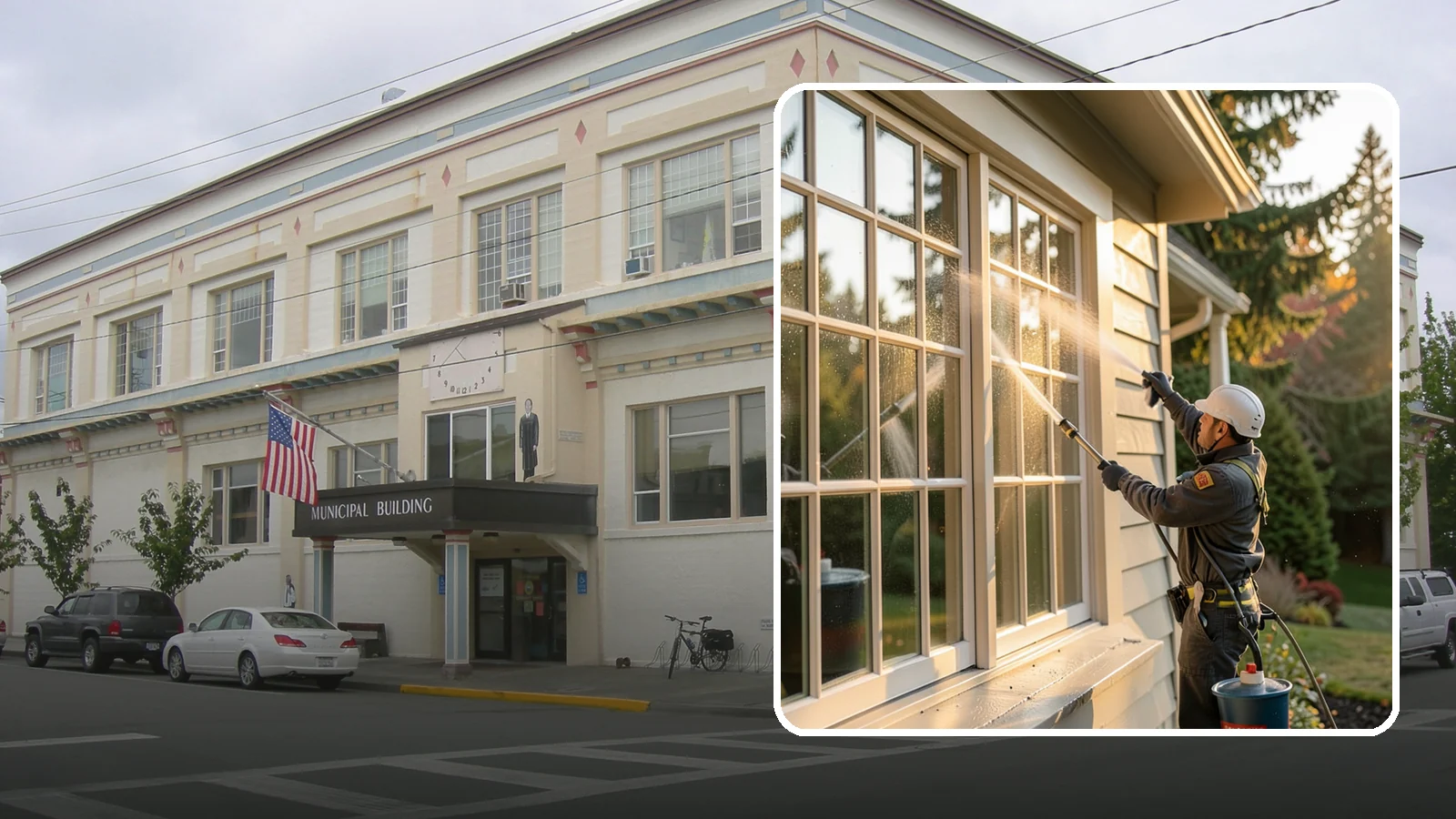 French Window Cleaning in Anacortes, Skagit County, WA - Detailed cleaning of multi-pane French windows, clearing every divided light and the muntins between them.
