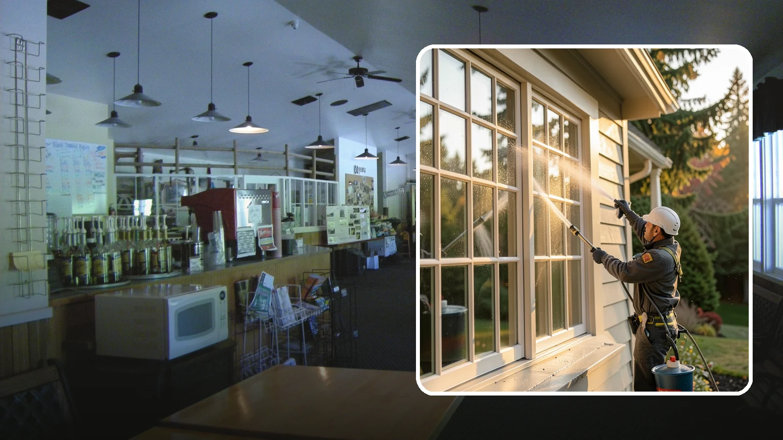 French Window Cleaning in Black Diamond, King County, WA - Detailed cleaning of multi-pane French windows, clearing every divided light and the muntins between them.