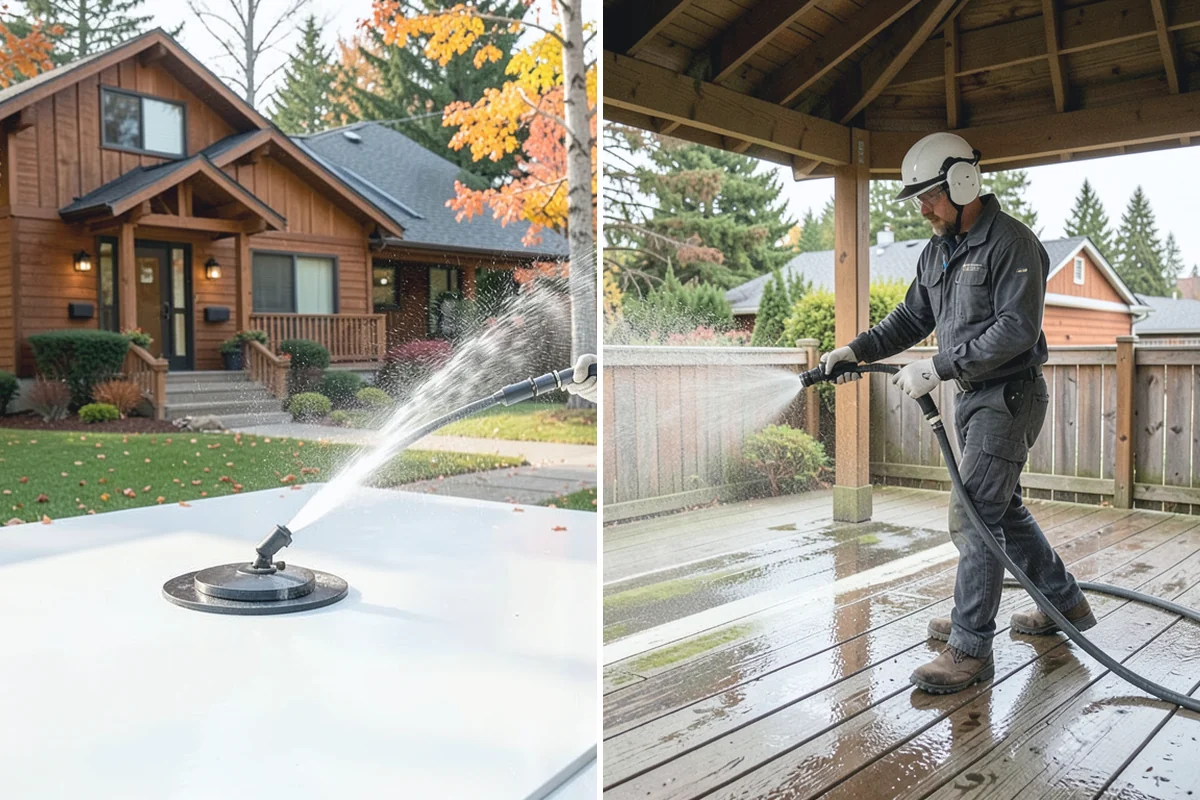 French Window Cleaning in Bonney Lake, Pierce County, WA - Rinse loose grime from the divided panes