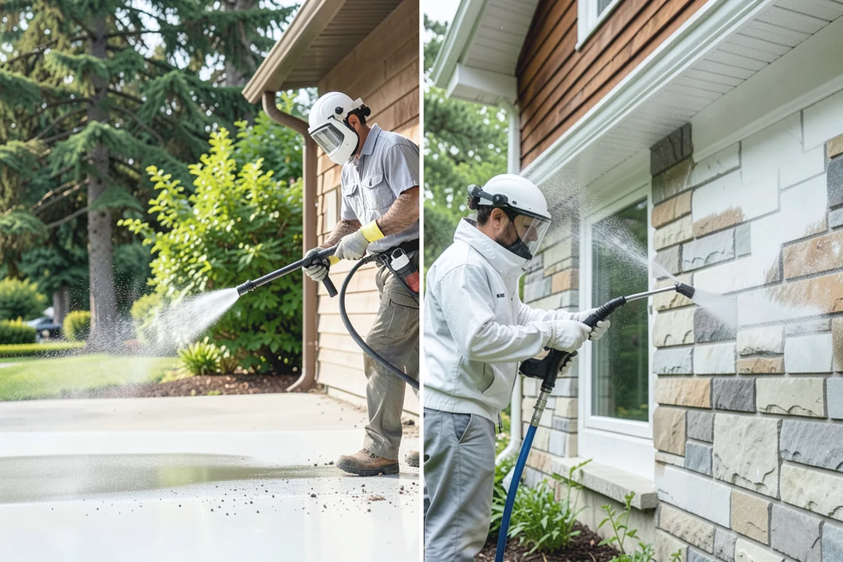 French Window Cleaning in Buckley, Pierce County, WA - Rinse loose grime from the divided panes