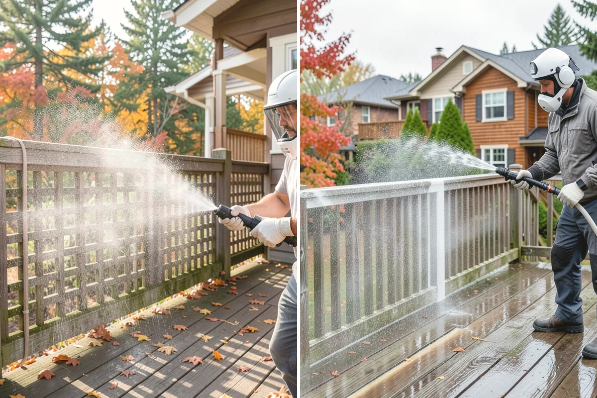 French Window Cleaning in Burlington, Skagit County, WA - Rinse loose grime from the divided panes